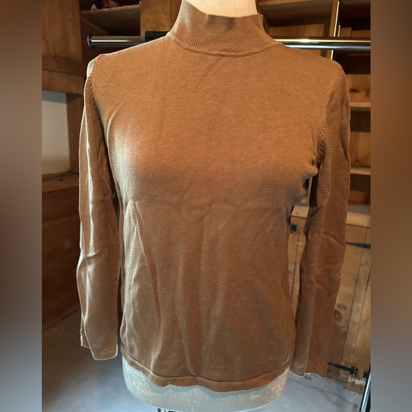 Coldwater creek turtleneck sweater camel colored size medium - Picture 1 of 4